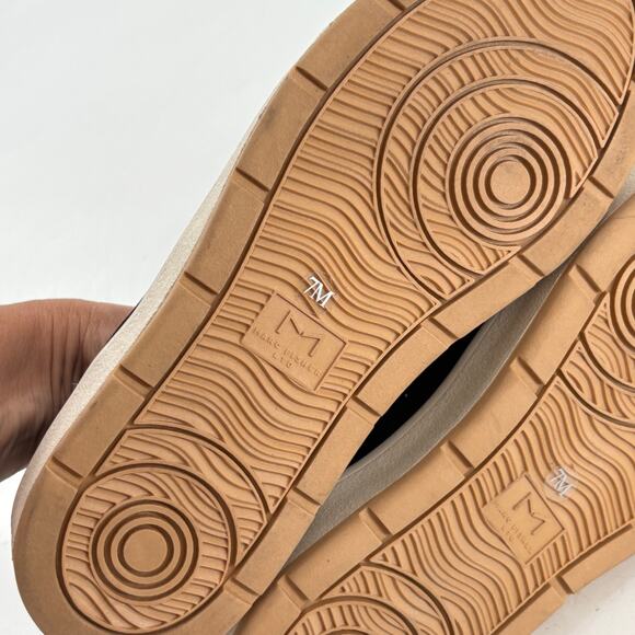 Marc Fisher Maite Platform Sneakers 7 NWOT Black Suede Leather Shearling Comfort - Picture 9 of 9